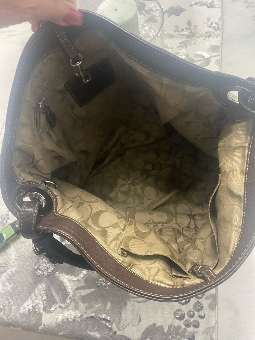 Coach Dark Brown Pebbled Leather Hobo Bag Vintage - Picture 10 of 10